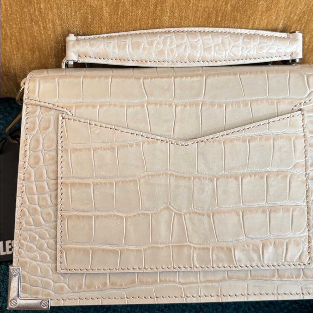 THE KOOPLES LEATHER EMILY BAG ecru MOCK CROC - Picture 8 of 9